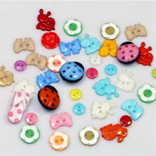 Mixed Designs Sew On Buttons Star Bear Buttefly Sew On Beads Two Holes Kids Garment DIY Party Craft Accessories