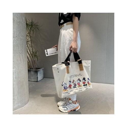 Disney Mickey mouse canves shoulder bag messenger bag lady handbag big shopping tote bag