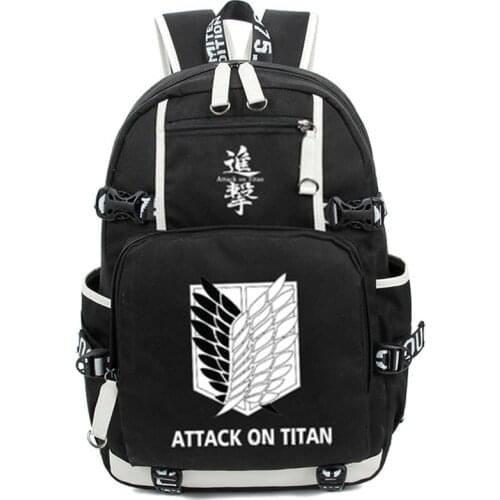 Attack on Titan Luminous Backpack Shingeki no Kyojin Cosplay Teenagers Students Schoolbag Daypack Large Travel Mochila Escolar