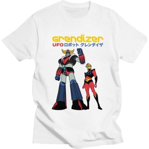 Gorgeous Grendizer Ufo Robot Goldrake T Shirt Men Short Sleeved Cotton T-shirt Actarus Mecha Anime Tee Tops Graphic Tshirt