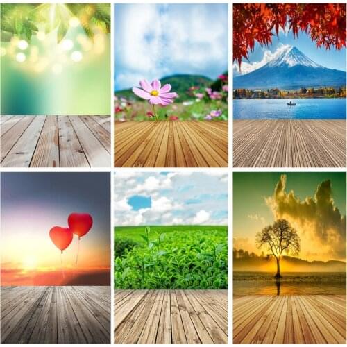 Vinyl Custom Photography Backdrops Props Scenery Flower Wooden Floor Photo Studio Background Props 21813 JHJ-03