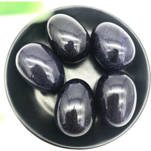 1pc Big Size Blue Sandstone Quartz Crystal Egg Shaped Stones Healing Reiki Decor Stones and Minerals