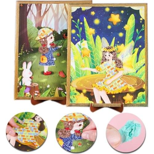 1pc 3D Kids DIY Magic Doodle Drawing Drawing Toys Creative Crumpled Color Paper Learn to Art Crafts Education Toys for Children