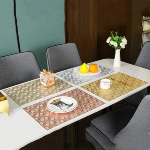 1pcs PVC Placemat Hollow Waterproof Non Slip Dinner Table Mats Heat-insulated Pad Coaster Western Hotel Restaurant Kitchen Decor