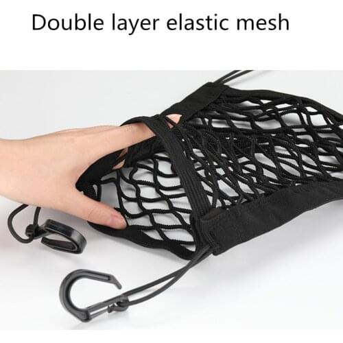 1X Universal Car Organizer Net Mesh Trunk goods Storage Seat Back Stowing Tidying mesh in trunk Bag Network Interior Accessories