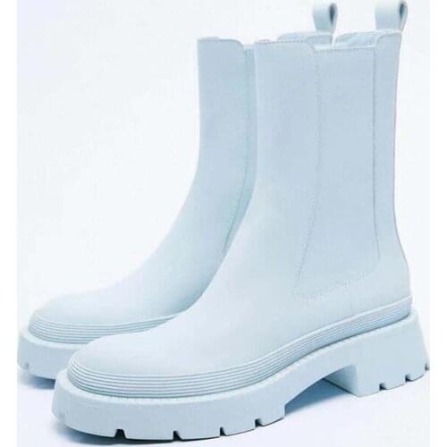 2022 Fashion Brand Design Ankle Boots Women Autumn New Chelsea Boots Round Toe British Style Platform Short Boots for Women