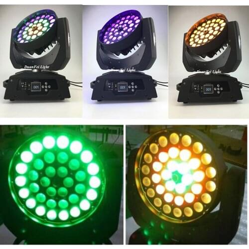 4PCS DJ Zoom Light 36x18w 6in1 Rgbwauv Led Wash Moving Head With Ring Control