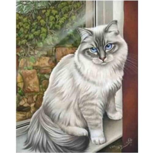 Kexinzu Full Square Round Drill 5D DIY Diamond Painting "Animal Cat" 3D Embroidery Cross Stitch Mosaic Home Decor Gift