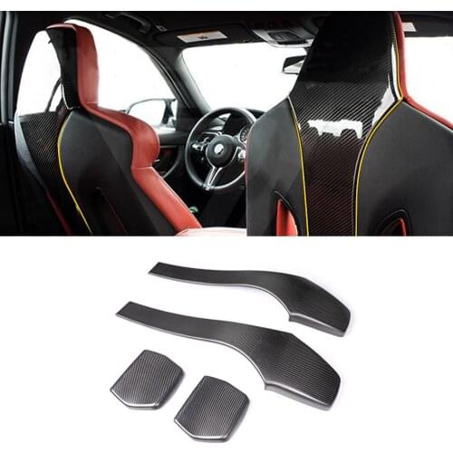 Car Accessories Real Carbon Fiber Seat Back Trim Frame Sticker Cover Shell Interior Decoration for BMW M3 M4 F80 F82 F83