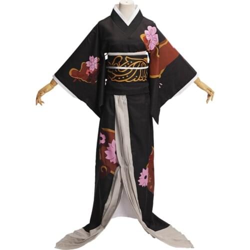 Brdwn Demon Slayer Kimetsu no Yaiba Womens Crossdresser Kibutsuji Muzan Cosplay Costume Kendo Kimono Suit