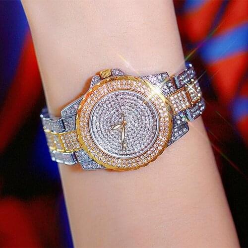 Women Watch Ladies New Stainless Steel Diamond Round Quartz Watches Female Fashion Rose Gold Wristwatches Montre