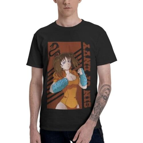 The Seven Deadly Sins Diane Harajuku Tshirt Men Cool Tee 100% Cotton T Shirts Short Sleeve Anime Manga Nanatsu No Taizai T-shirt