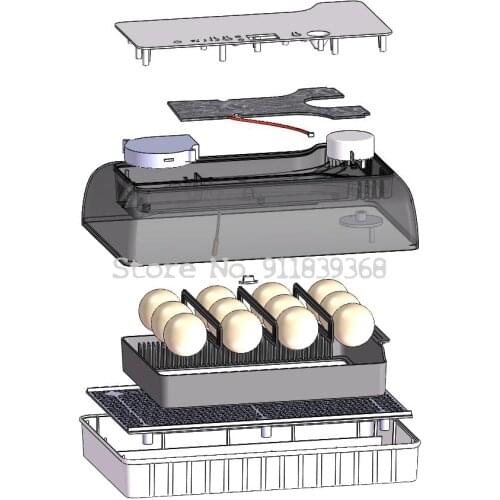 12 Egg Incubator Automatic Turn Eggs Multifunctional Egg Tray Duck Goose Quail Pigeon Incubator Equipment Household Type