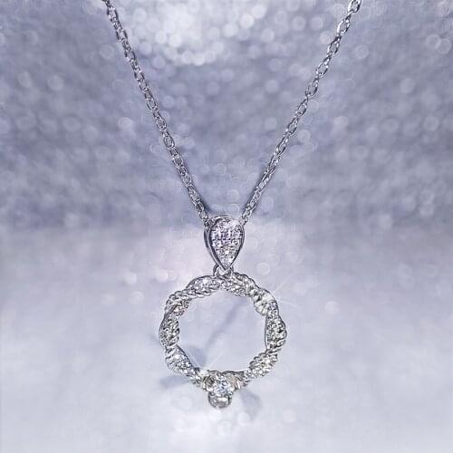 2021 New Korean Fashion Small Fresh Ring Pendant Necklace Creative Twist Rope Ring Clavicle Chain Wild Jewelry