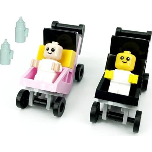 Small Baby Figures Stroller Bottles Building Blocks City Friends MOC DIY Toys Compatible Classic Mini Bricks Parts Accessories