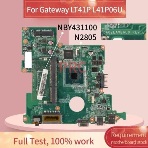 NBY431100 For Gateway LT41P L41P06U N2805 Notebook Mainboard LA-D713P 216-0864032 DDR4 Laptop motherboard