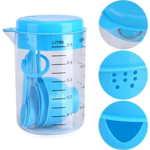 500ml Transparent Plastic Cups Measuring Jug Cup 6Pc Measuring Spoons Set Kitchen Tool Cooking Baking Tool