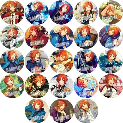 23pcs/set Ensemble Stars Badges Knights Tsukinaga Leo Sena Izumi kagehira mika Valkyrie Brooch Medal Metal Round Brooch Pin 58mm