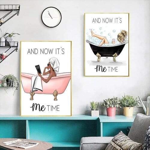 Fashion Nordic Vogue Canvas Painting Beauty Bathing Modern Wall Pictures Posters and Prints for Living Room Home Decoration