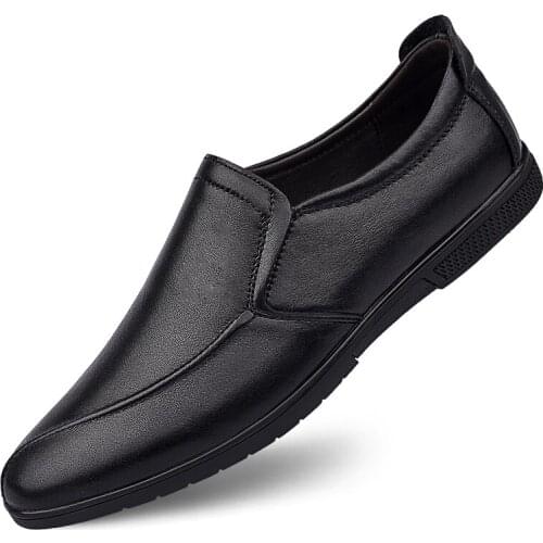 Man New Fashion First Layer Cowhide Casual Shoes Hombre Geniune Leather Loafer Moccasins Male Business Leisure Flat Driving Shoe