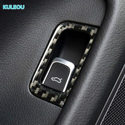 Carbon Fiber Interior Trunk switch Decorative panel 3D Stickers For Audi A6 C7 Accessories 2011-2018 LHD RHD Car Styling