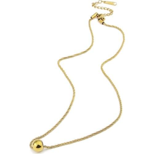 Novelty Popcorn Shape Chain And Bead Pendant Necklace For Women Brand Jewelry Stainless Steel Top Quality Love Necklace Wholesal