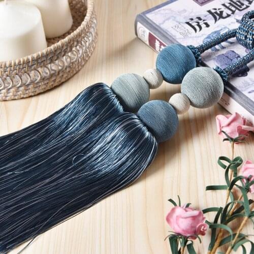 One pair tieback European modern curtain accessories hanging ball double ball hand strap rope decorative tassel tie tape M238
