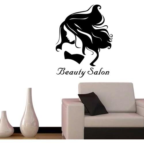 Hair Salon Wall Decal Beauty Salon Sticker Barber Shop Vinyl Wall Decals Decor Mural Hairdresser Glass Window Sticker