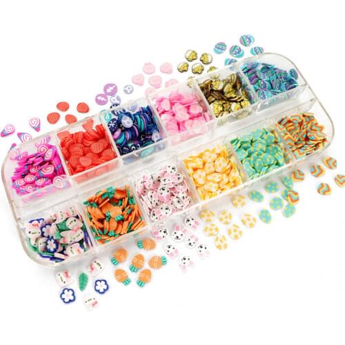 Easter Day Eggs Polymer Clay Slices Slimes Nail Sequins Manicure 3D Flakes Easter Bunny Design Nail Art Decorations Accessories