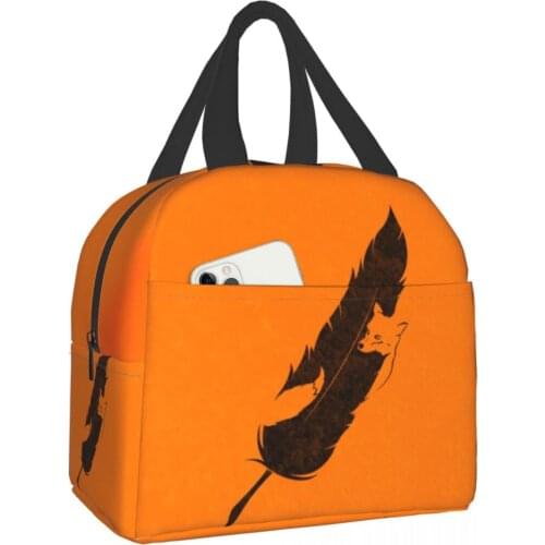 Fox Portable Lunch Bag New Thermal Insulated Lunch Box Tote Cooler Handbag Bento Pouch Dinner School Food Storage Bags