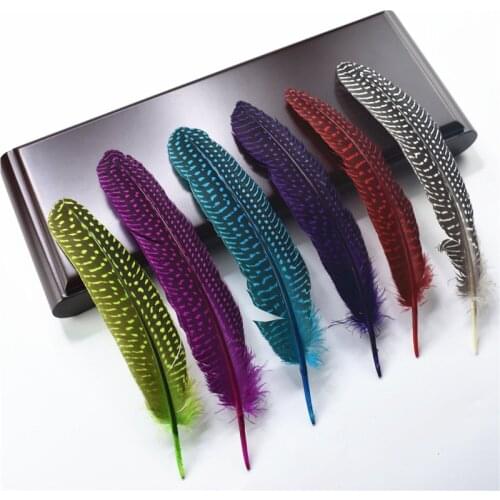 10Pcs/Lot 15-20CM 6-8inch Natural Pearl Chicken Spotted Feathers for Crafts Clothing Wedding Decorations Pheasant Feather Plumes