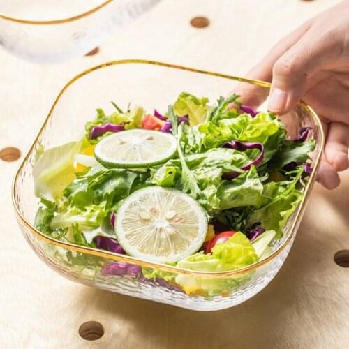 Transparent Glass Bowl Fruit Salad Bowl Home Kitchen Tableware Birds Nest Dessert Bowl