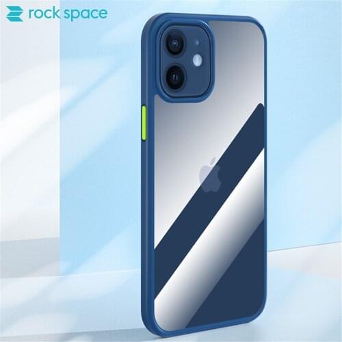 ROCKSPACE Transparent Bumper Case for iPhone 12 Pro Max Cover Ultra Hard Clear Back Panel Soft Bumper Case for iPhone 12 Mini