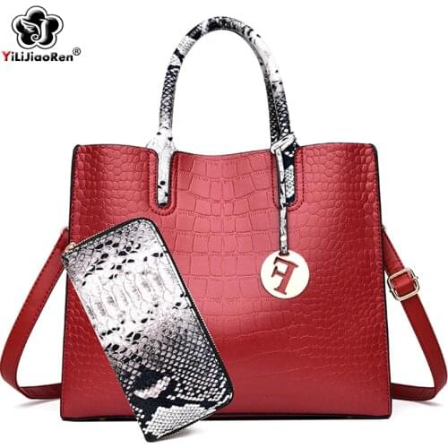 Luxury Crocodile Pattern Women Handbags Set Fashion Leather Crossbody Bags for Women Designer Large Capacity Tote Bag Sac A Main