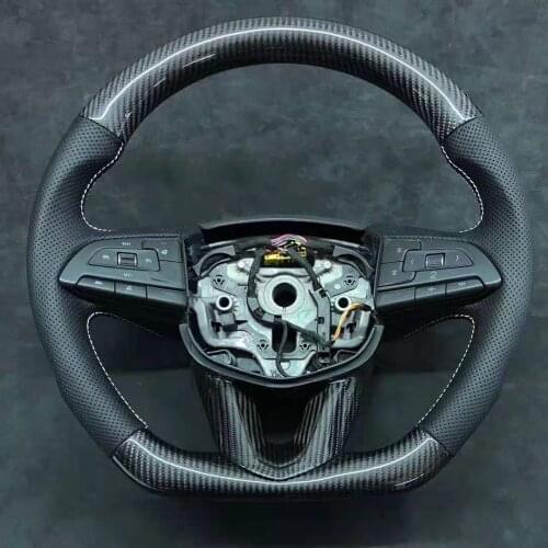 D-Shape Customized Real Carbon Fiber Sports Steering Wheel Alcantara Leather compatible for Cadillac CT4 XT5 CT5 2016-2020