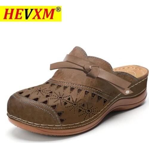 Slippers Women 2021 Summer Women Hollow Carved Wedges Slippers Platform Casual Roman Womens Slipper Anti-slip Beach Shoes