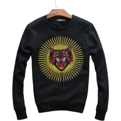 Diamonds Hot drill man hoodies Men Clothing long Sleeve O Neck Sweatshirt witer High Quality Men Tops