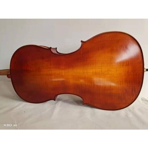 Hand made cello 4/4, ,solid wood flame maple back, ribs and neck, spruce top, SONG Brand 4/4 cello with bag,bow and rosin