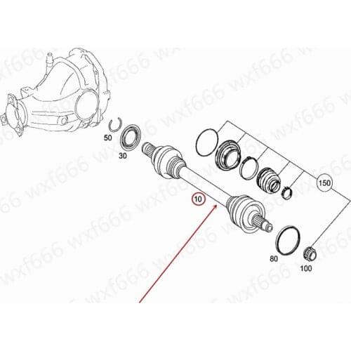 Drive shaft Rear axle Suitable for C 200mer ce d-e sb e nzC 280 C 230 C 300 C 180 Rear drive shaft Left and right half shaft