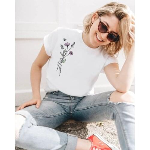 Cultivate Kindness Colored Printed T-shirt Aesthetic 90s Summer Flower Tshirt Fashion Women Graphic Motivational Tees Tops
