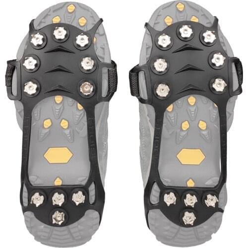 1 Pair 11 Teeth Crampons Ice Snow Grips Traction Climbing Shoe Spikes Ice Grips Cleats Anti-Slip Shoes Boots Climbing Shoes Cove