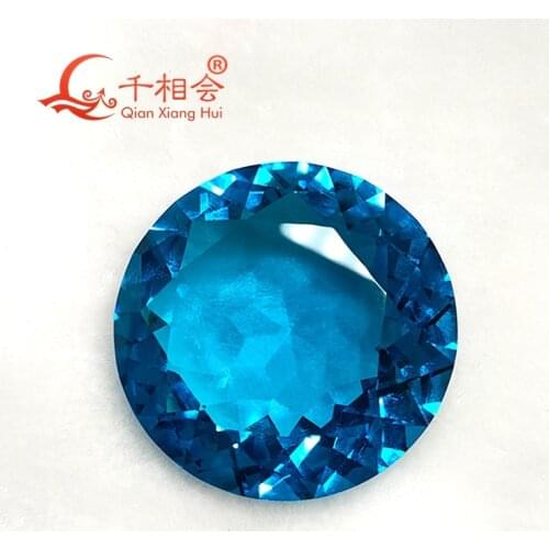 60mm about 105g Red aqua blue dark purple color round shape natura lcut glass loose stone