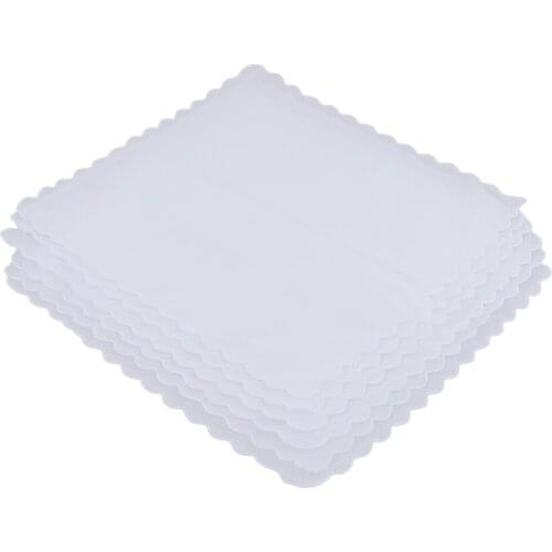 6x Men Women 100% Cotton White Handkerchiefs Comfy Hanky Hankies Kerchief