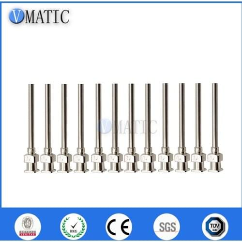 Free Shipping 12Pcs 1 Inch Tip Length 12G Blunt Stainless Steel Dispensing Syringe Needle Tips Glue Dispenser Needle