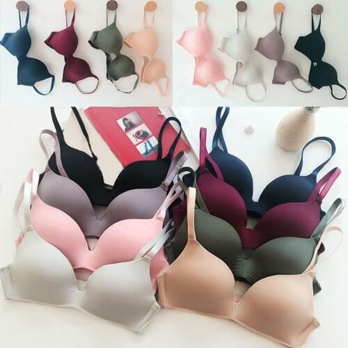SP&CITY Simple Smooth Gathered Push Up Bras For Women Traceless Adjustable Seamless Underwear Wire Free Bra Comfort Brassire