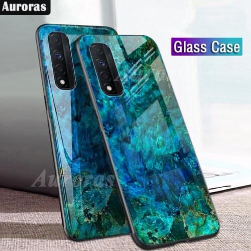 Auroras For Realme 7 4G Case Tempered Glass With Soft TPU Frame Shockproof Back For Realme Narzo 30 5G Cover Case Funda