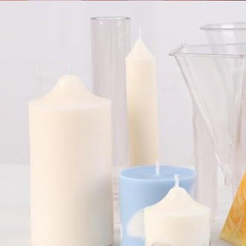 DIY Candle Mold Spire Cylinder Plastic Mould High Temperature Resistance for Candle Making Craft Stencil Handmade Soap Mold