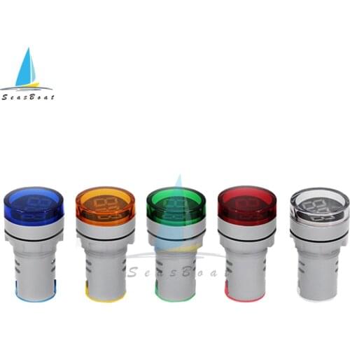 DIY Mini Digital Voltmeter 22mm Round AC 60-500V Volt Voltage Tester Meter Monitor Power LED Indicator Pilot Lamp Light Display