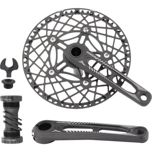 JIANKUN Folding Bicycle Crank Set BCD130mm Ultra Light Aluminum Alloy Hollow Crankset Chain Ring 52/53/56 / 58T Bicycle Crank