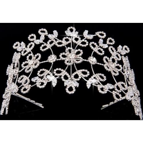Crown And Tiaras HADIYANA Flower And Leaf Design Lady Hair Clip Top Quality Cubic Zirconia BC4751 Accesorios para el cabello